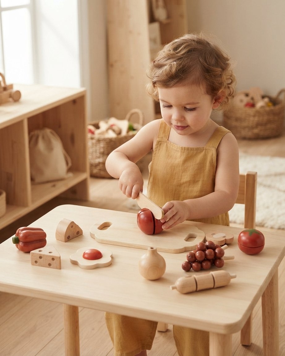 Wooden Cut & Play Food Set for Toddlers