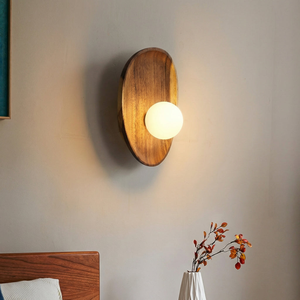 Japanese Solid Wood LED Wall Lamp