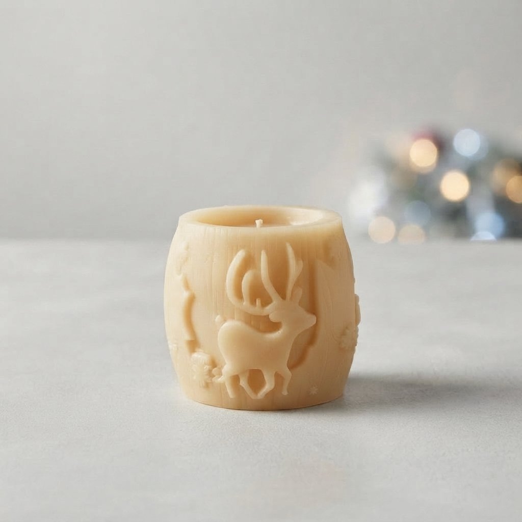 3D Festive Elk Silicone Candle Mould — H mould