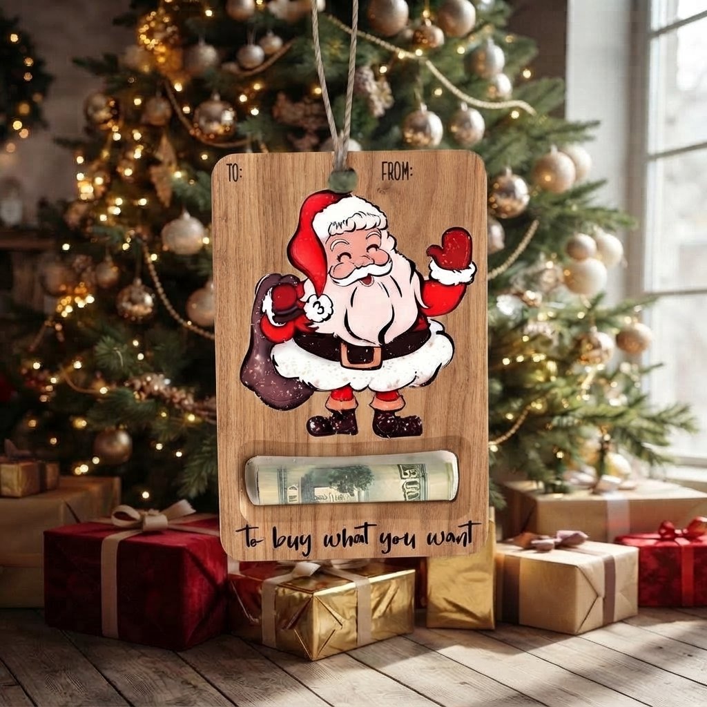 Christmas Wooden Money Gift Tag — All Styles (7 PIECES)