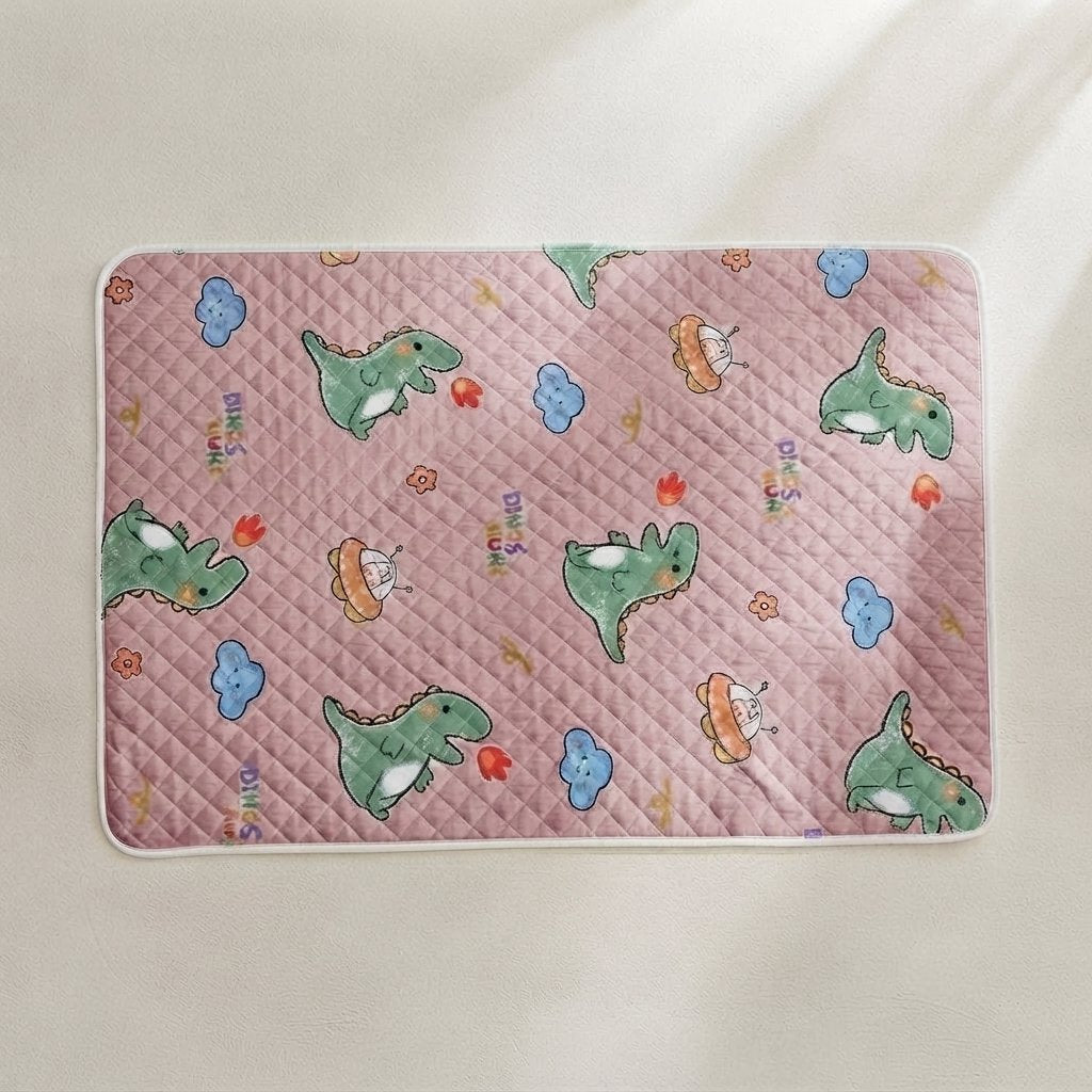 Quilted Waterproof Bed Protector Pad — Pink