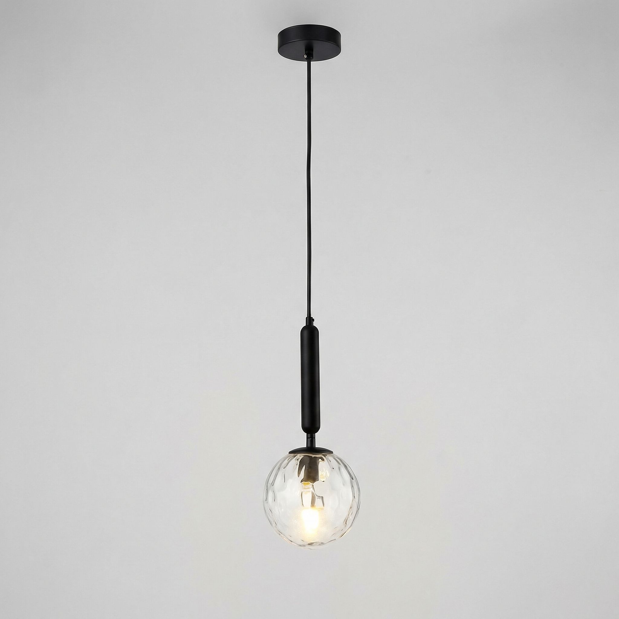 Nordic Black Water Ripple Glass Pendant Light