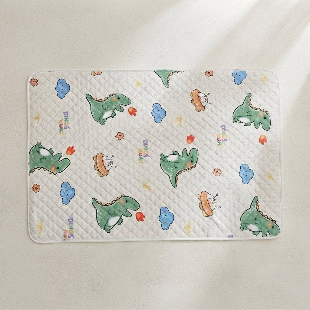 Quilted Waterproof Bed Protector Pad — Dinosaurs