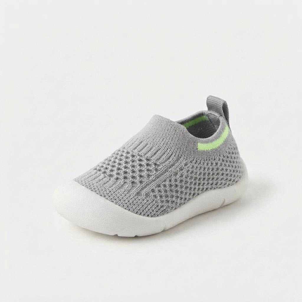 Toddler Knit Slip-On Trainers — Grey Striped