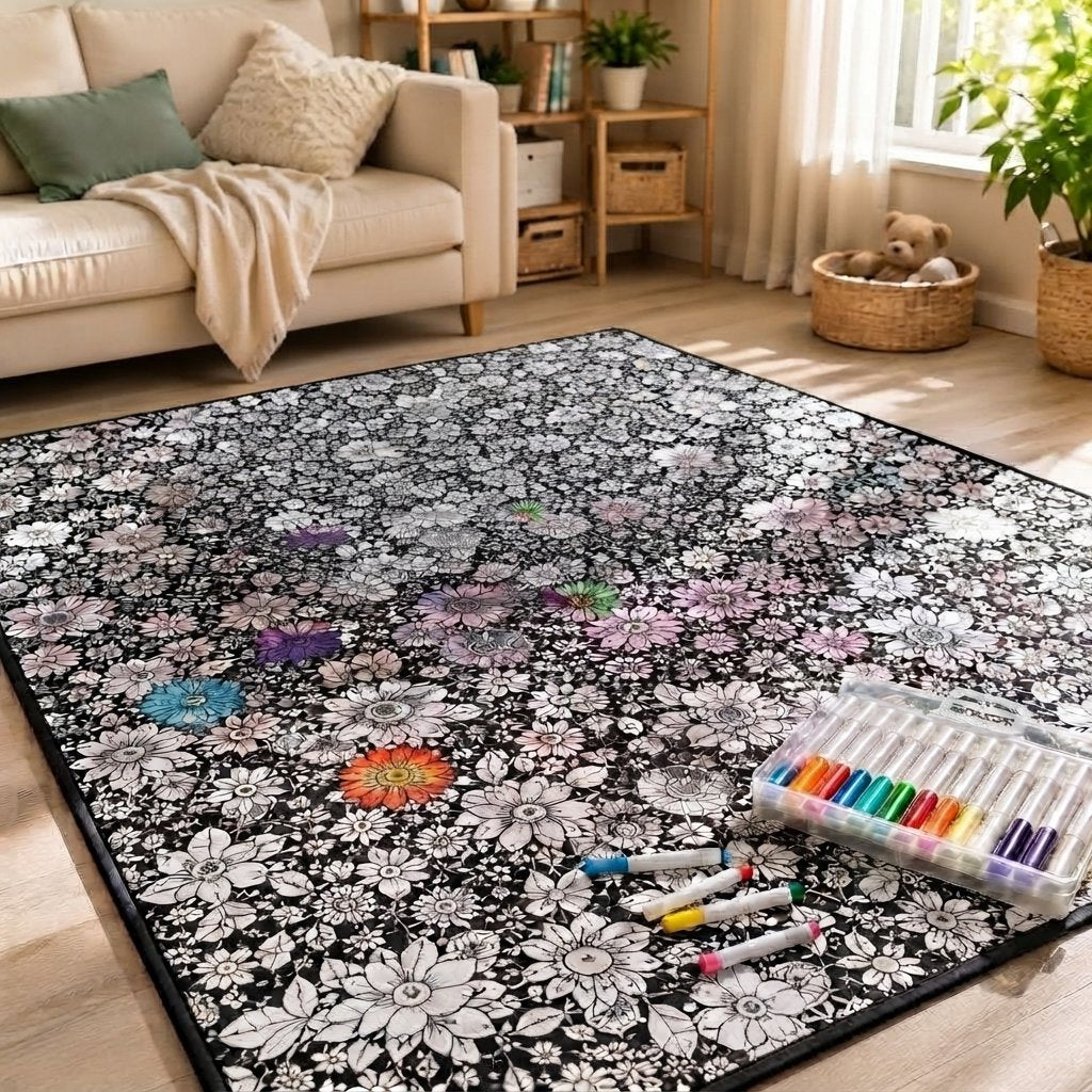 Colour-In Plush Blanket – Washable — Monsters