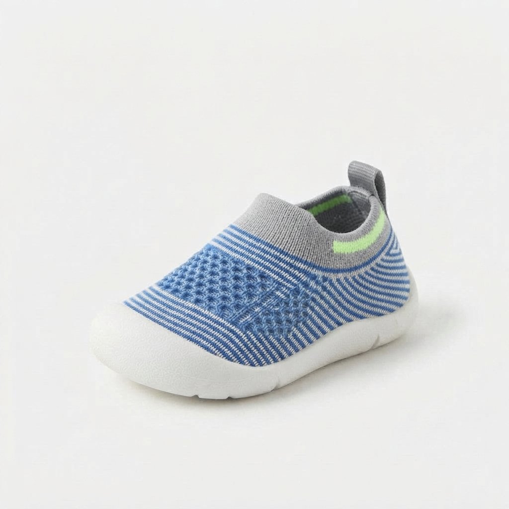 Toddler Knit Slip-On Trainers — Blue Striped