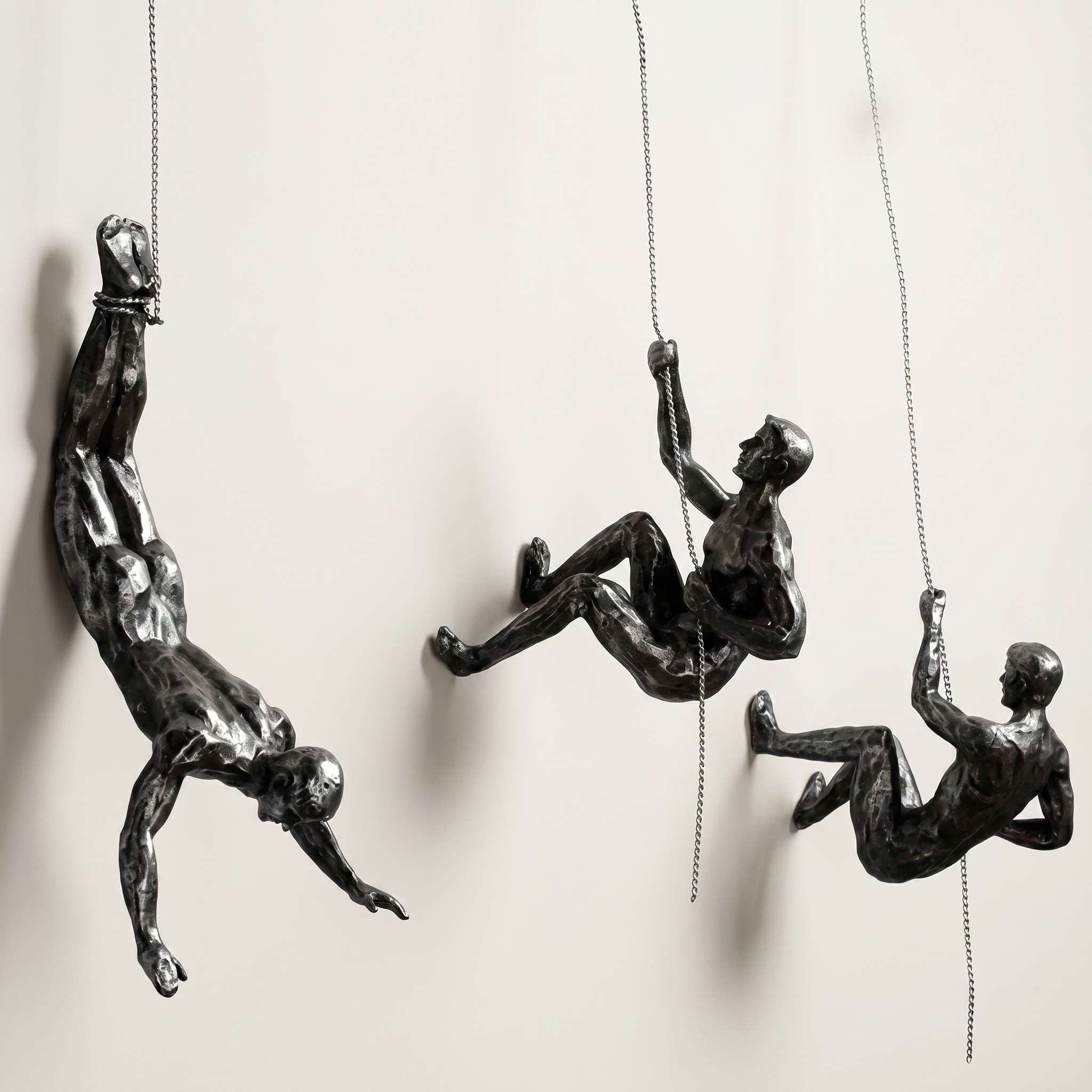 Climbing Man Wall Sculpture Set