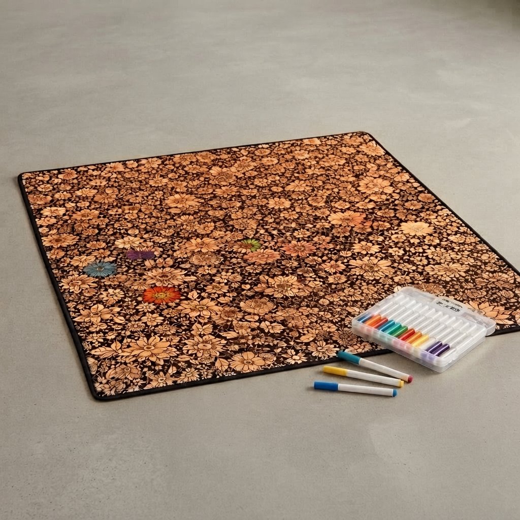 Colour-In Plush Blanket – Washable — Pumpkin