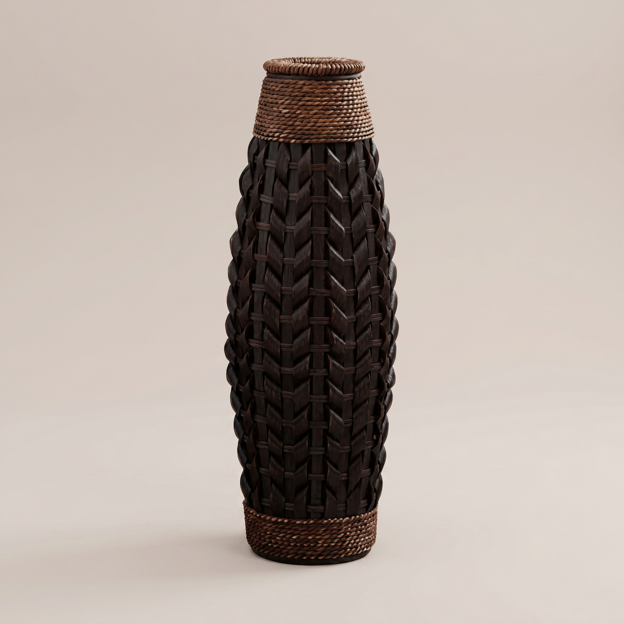 Handwoven Rattan Floor Vase for Living Room, Entryway & Restaurant Décor