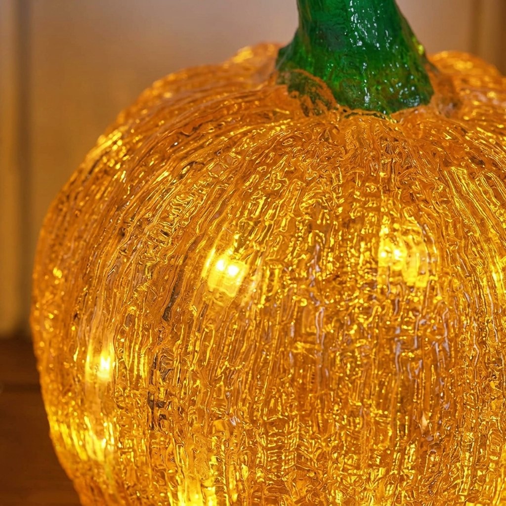 15 cm Light-Up Pumpkin Halloween Decoration with Warm White LEDs