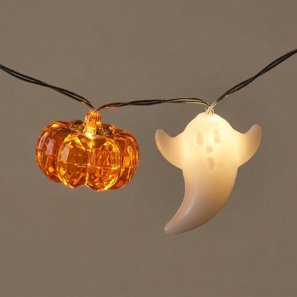 20 Ghost and Pumpkin Halloween Micro LED Fairy Lights with 6-Hour Timer