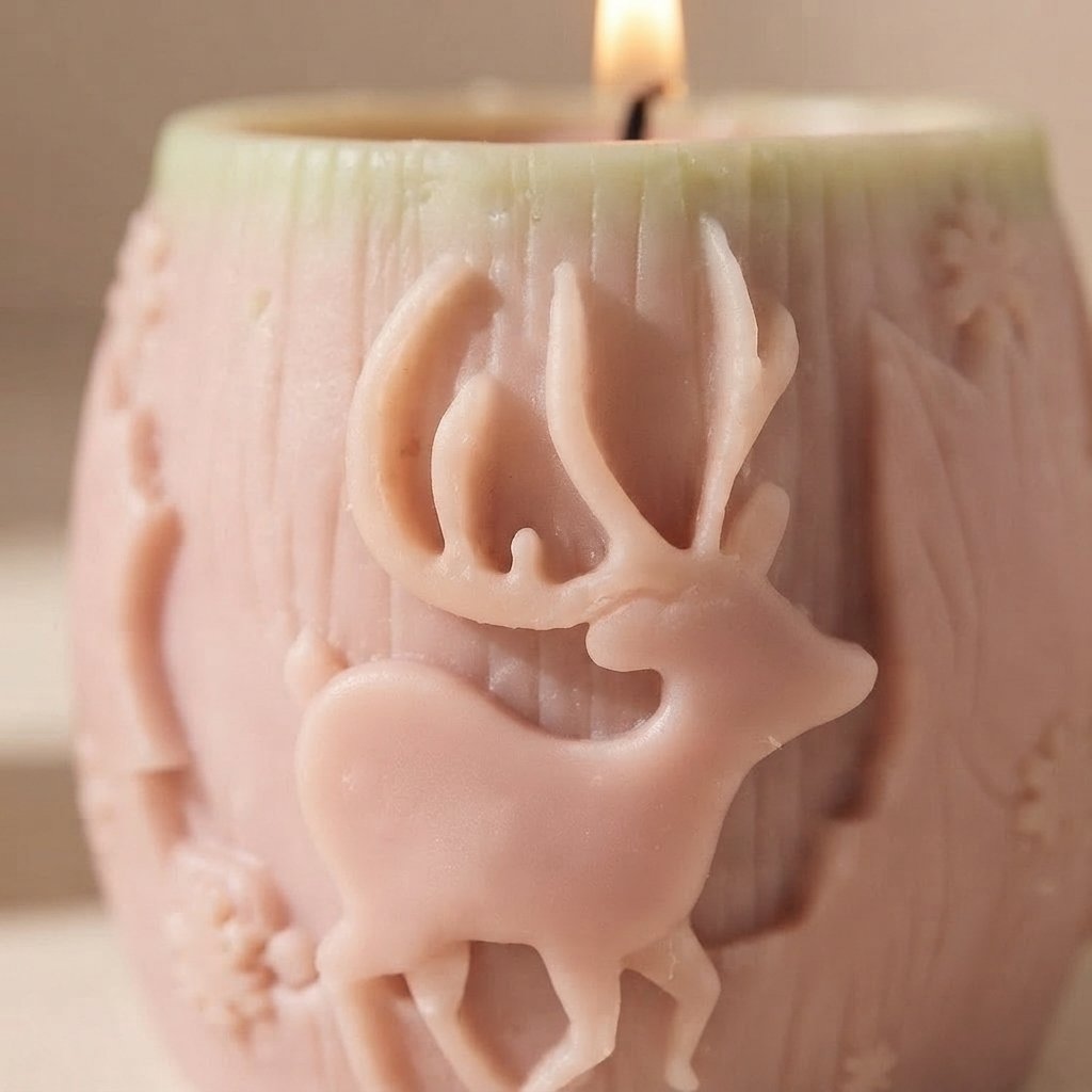 3D Festive Elk Silicone Candle Mould