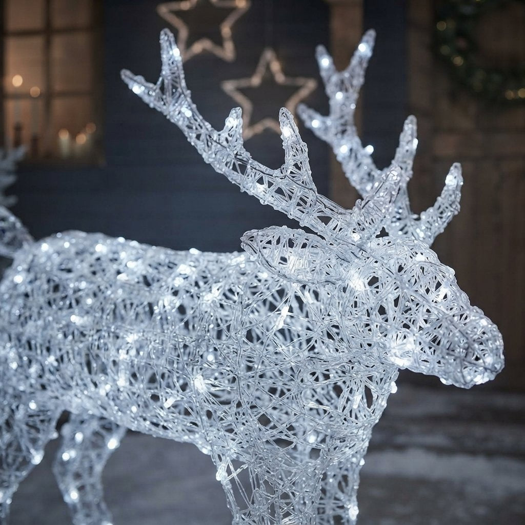 Acrylic Reindeer Family Light-Up Set