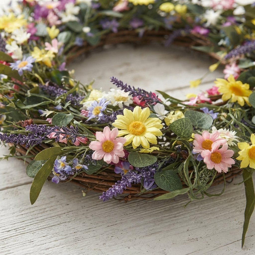 Artificial Wildflower Wreath, 18–22 in