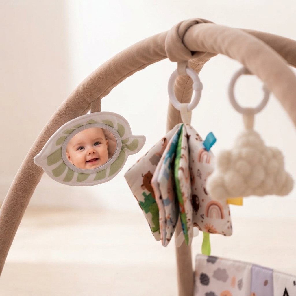 Baby Play Gym with 6 Sensory Toys