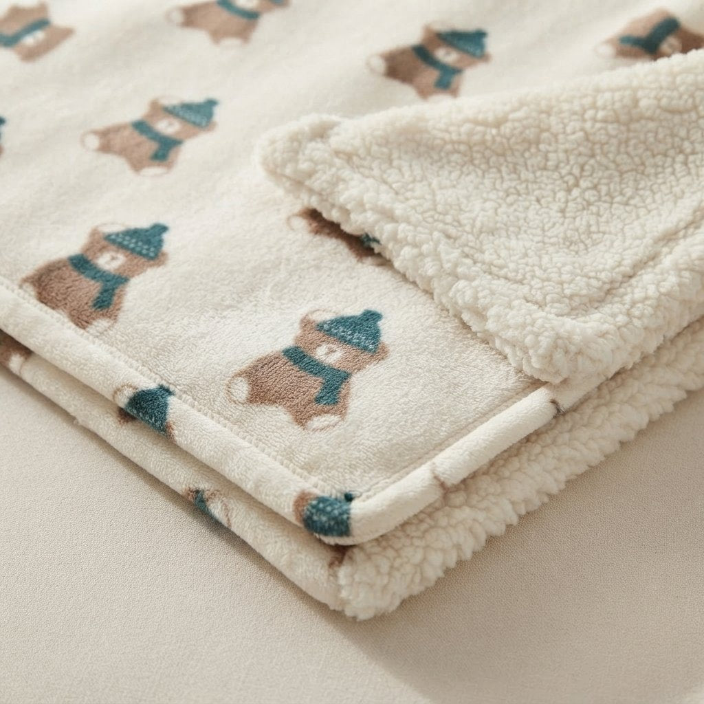 Baby Pushchair Blanket with Sherpa Lining