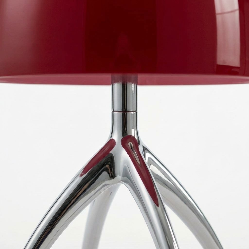 Bauhaus-Inspired Glass Table Lamp with Polished Chrome Tripod Base