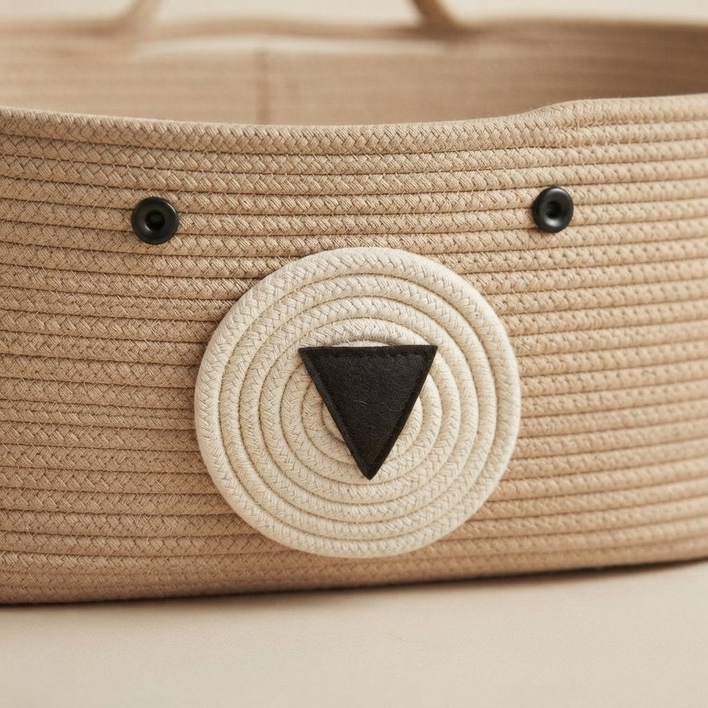 Bear Cotton Rope Moses Basket