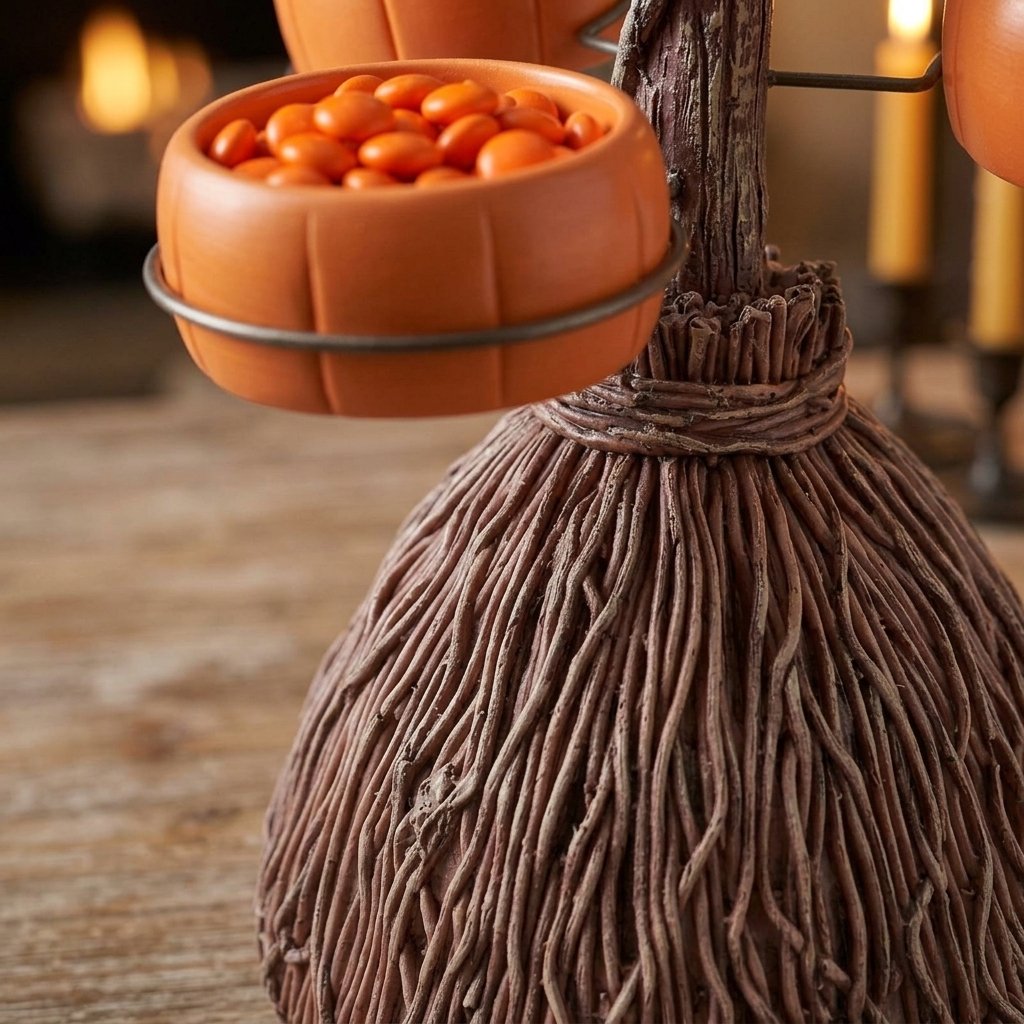Broomstick Serving Bowl Set, Halloween Resin Centrepiece