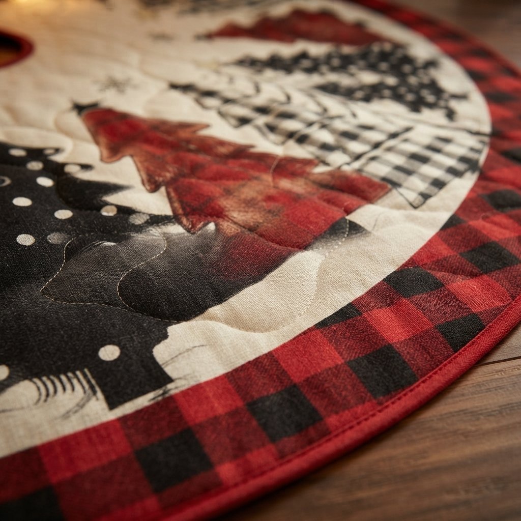 Buffalo Check Patchwork Christmas Tree Skirt