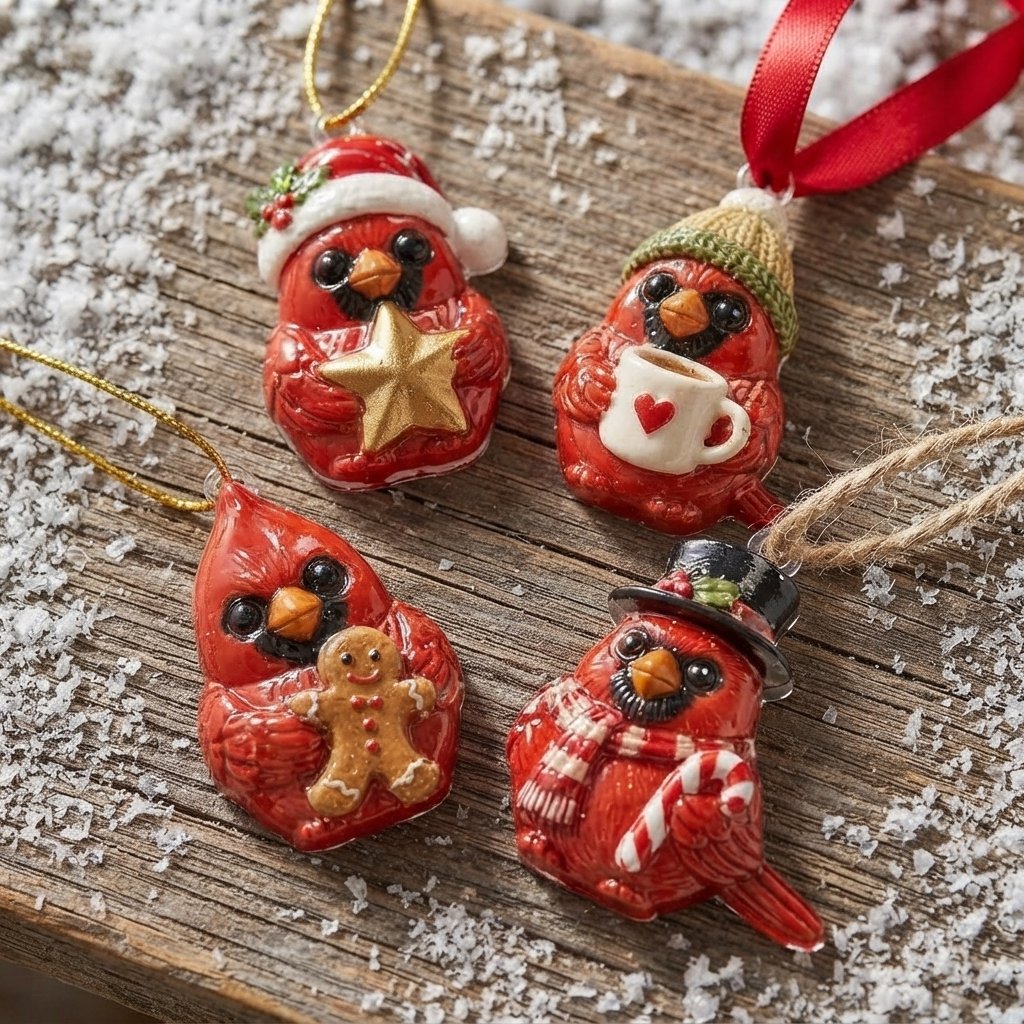 Cardinal Christmas Advent Calendar, 24 Charms