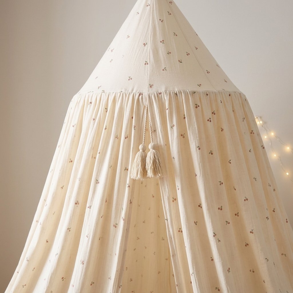 Cherry Print Bed Canopy
