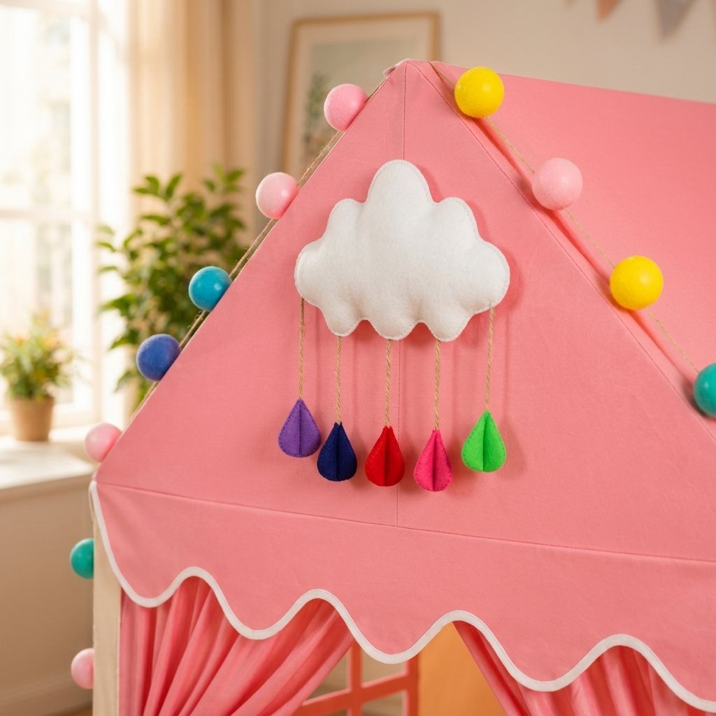 Children's Play House Tent with Lights & Mat