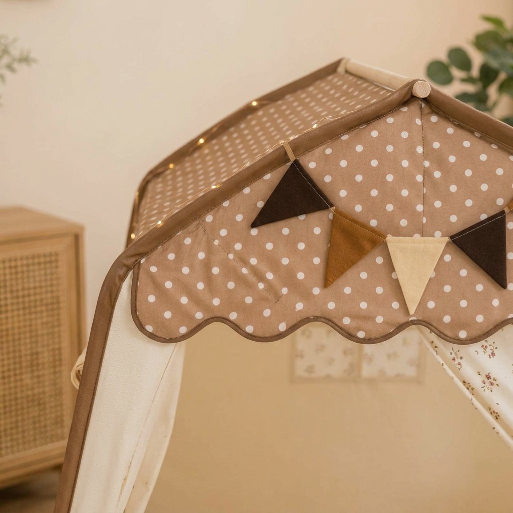 Children's Polka Dot Play Tent with Curtains