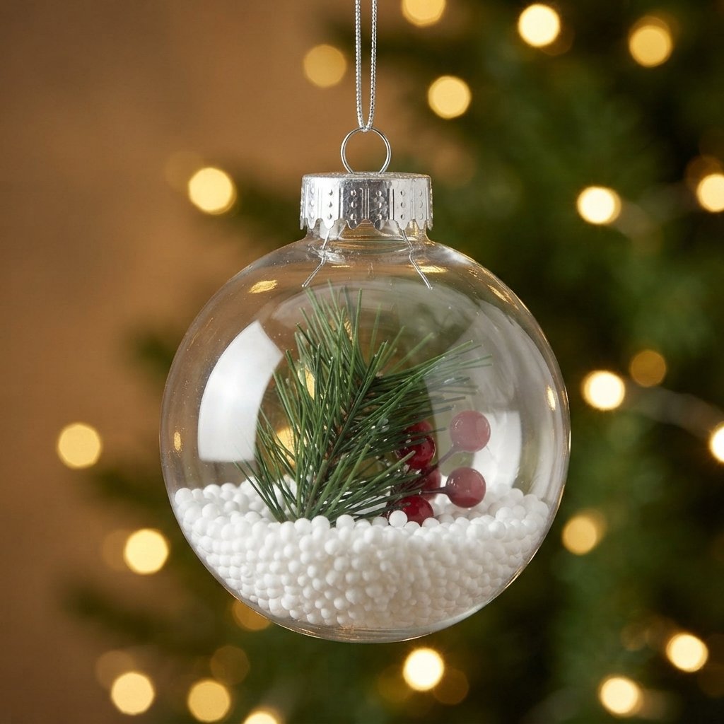 Clear Fillable Christmas Baubles Set