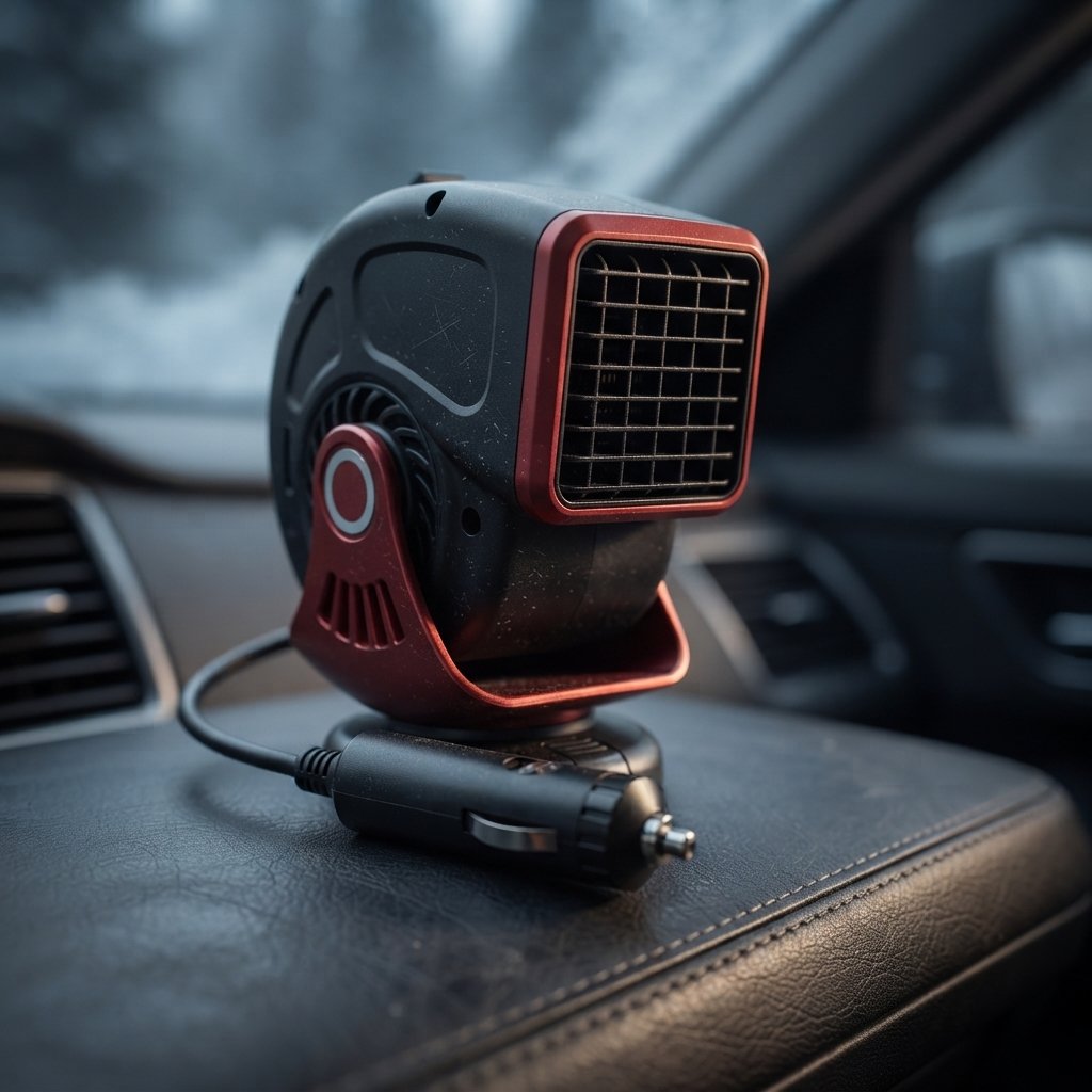 Compact Car Heater and Defogger with Multi-Directional Air
