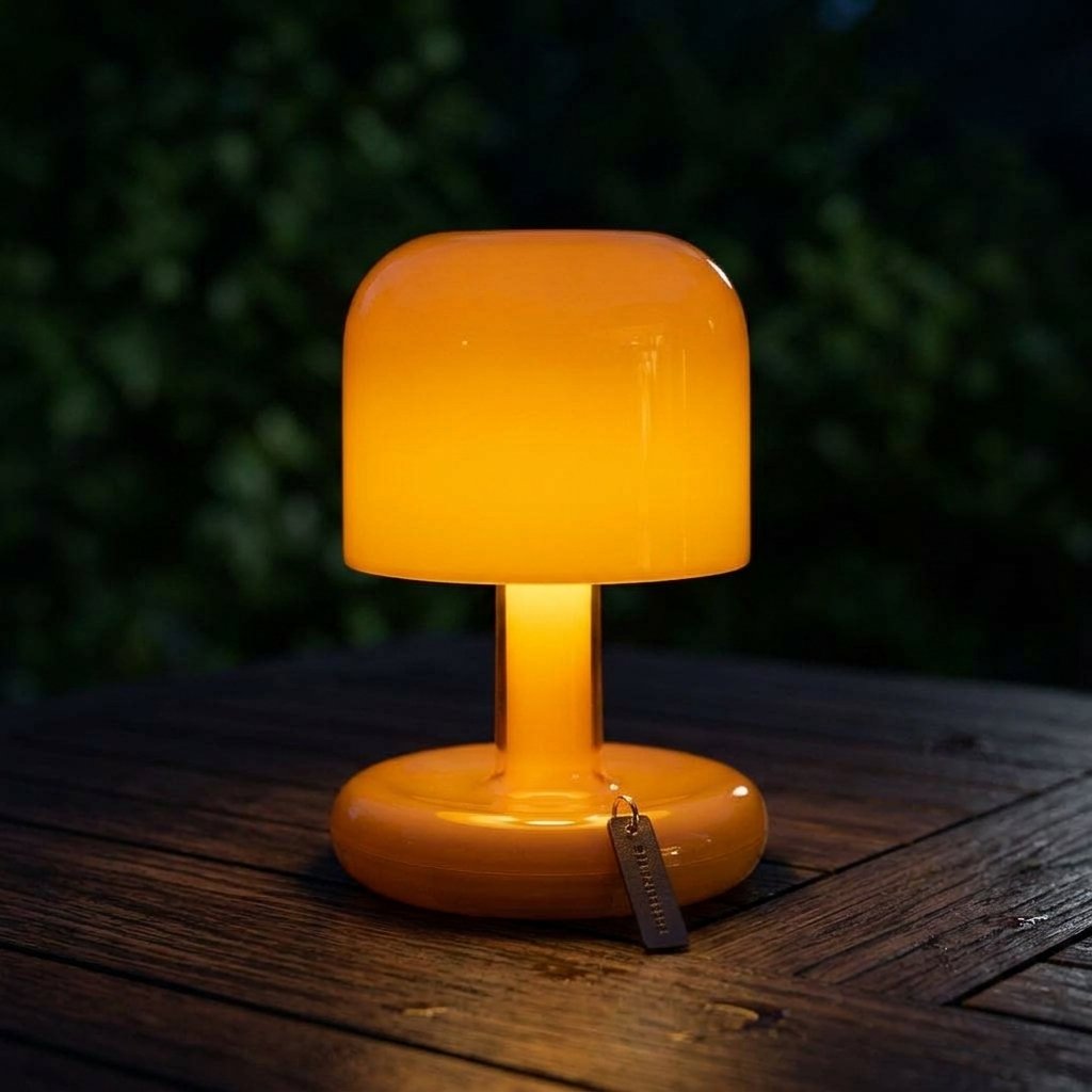 Cordless Amber Glow Mini Table Lamp with Manual Switch