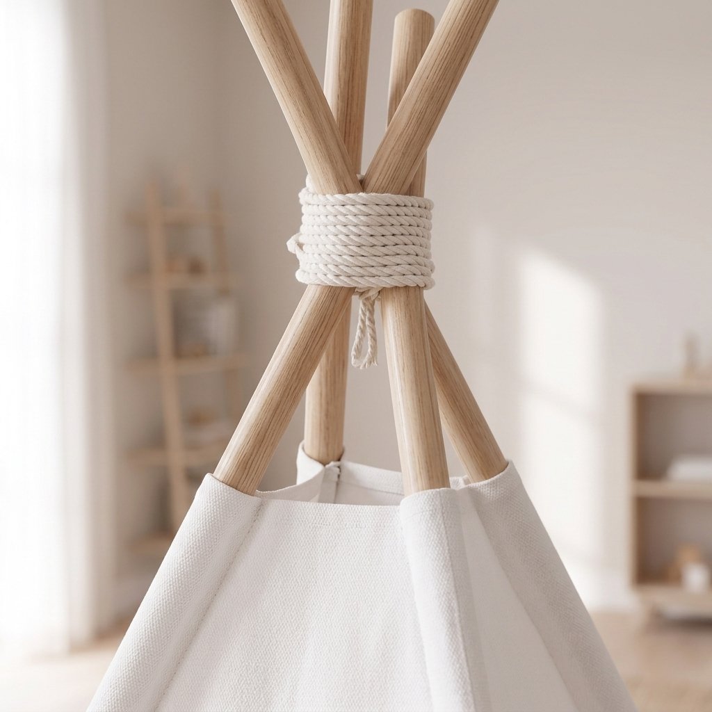 Cotton Canvas Kids Teepee – White