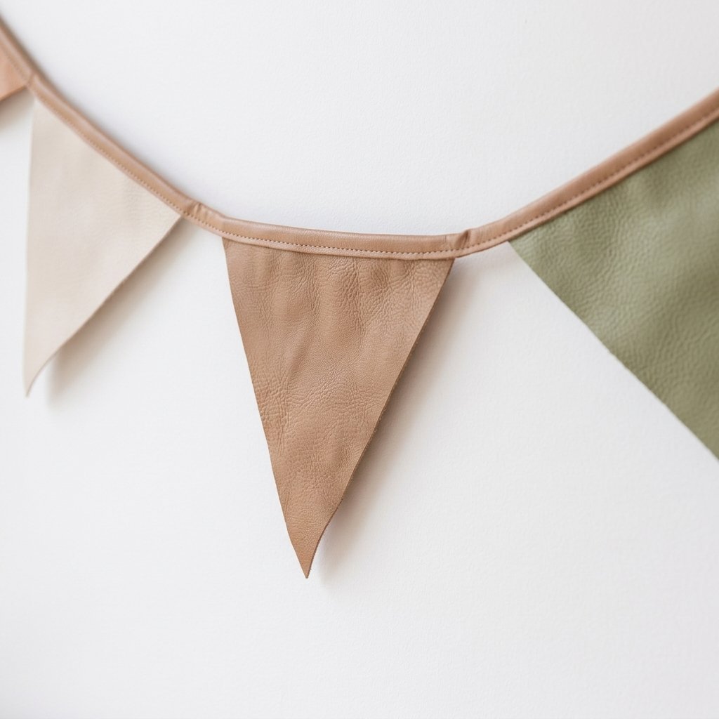 Fabric Bunting Garland, Oat Gingham
