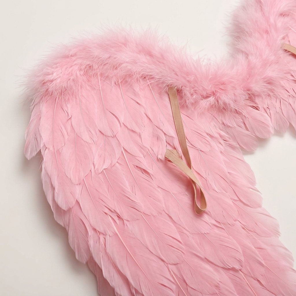 Feathered Angel Wings Costume Accessory with Adjustable Straps