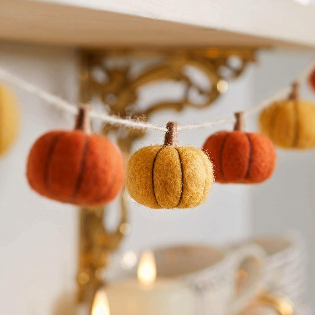 Felt Pumpkin Autumn Garland, 1.3m