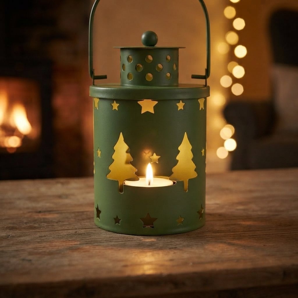 Festive Cut-Out Metal Lantern Set of 3