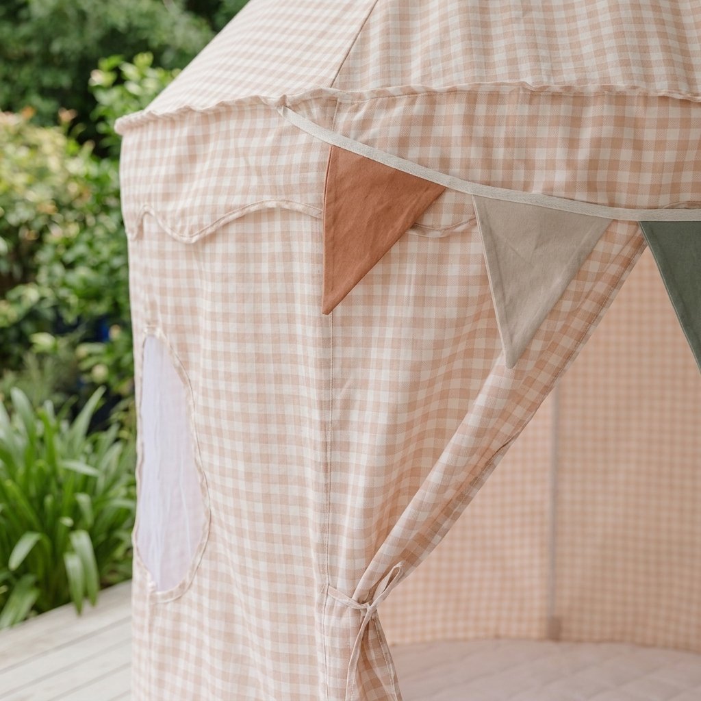 Gingham Pop-Up Play Tent Bundle