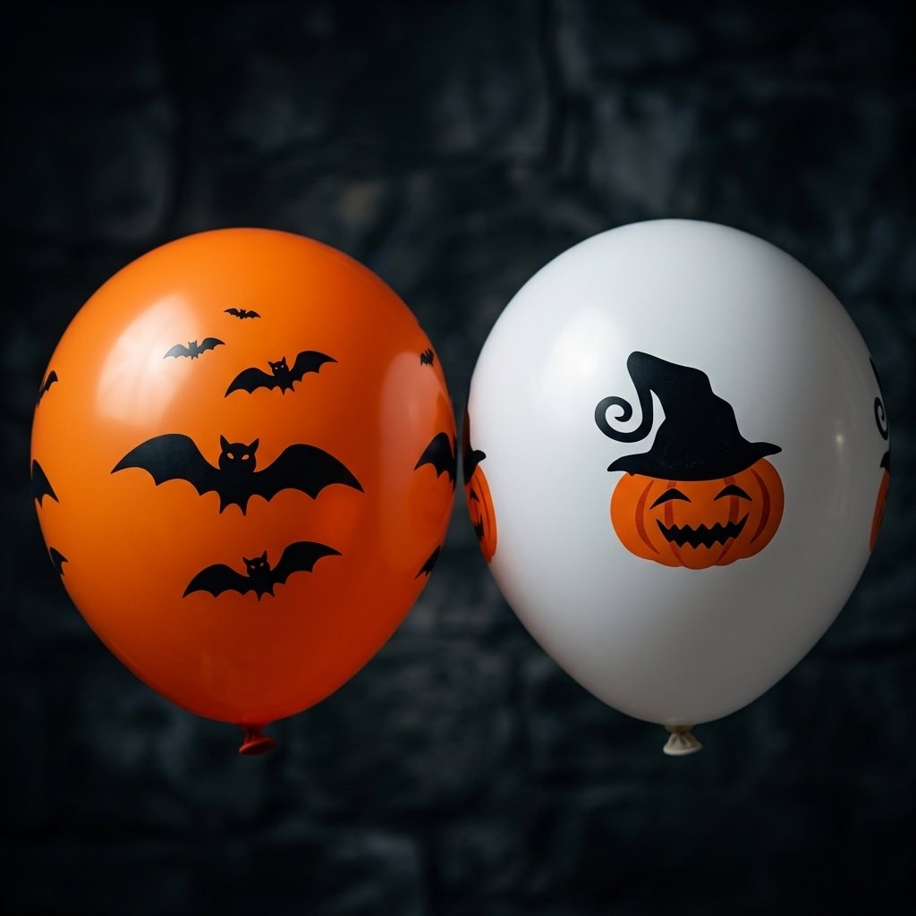 Halloween Balloon Garland Kit with Bat and Pumpkin Latex Designs