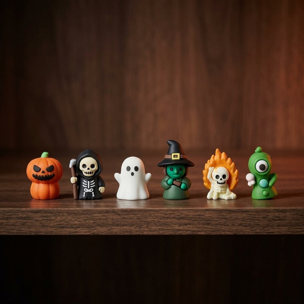 Halloween Countdown Box with Spooky Miniature Figurines – 7, 15 or 31 Days