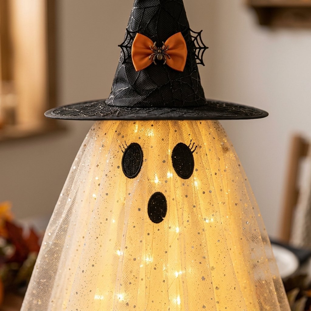 Halloween Ghost Table Decorations with Lights & Remote