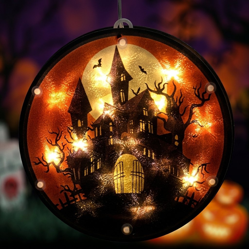Halloween LED Hanging Lantern with Warm Glow, 16 cm