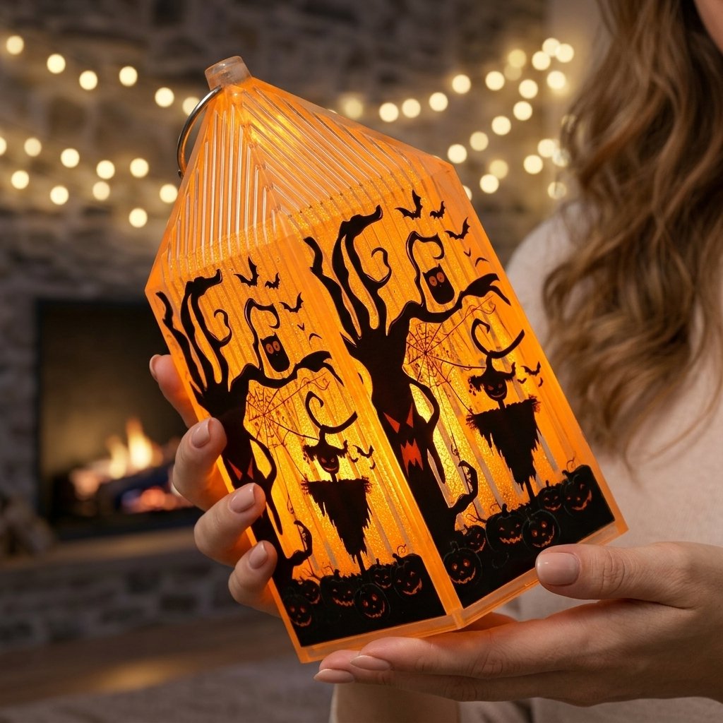 Halloween LED Lantern with Warm Candlelight Glow