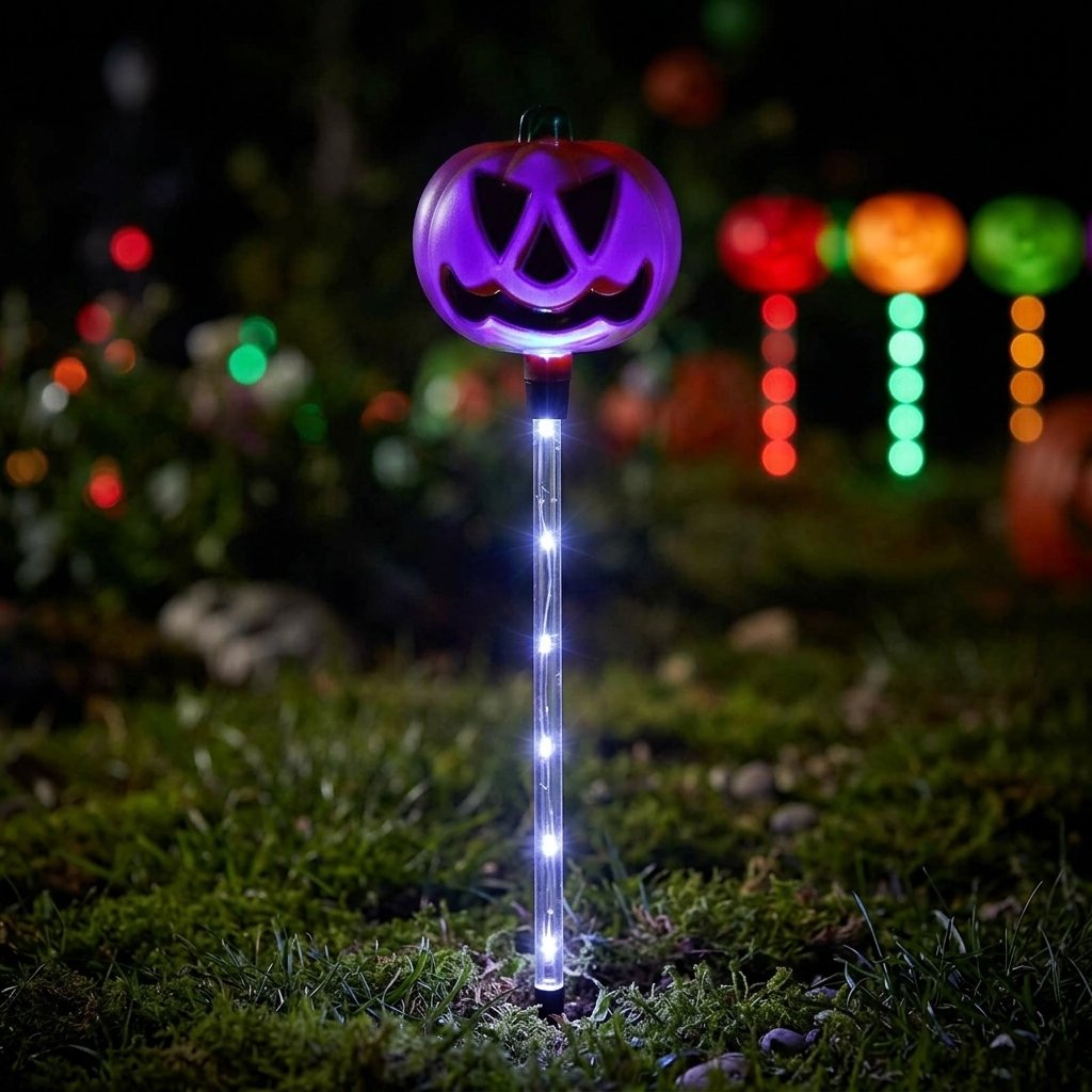 Halloween Solar Pathway Stake Lights with Pumpkin Glow