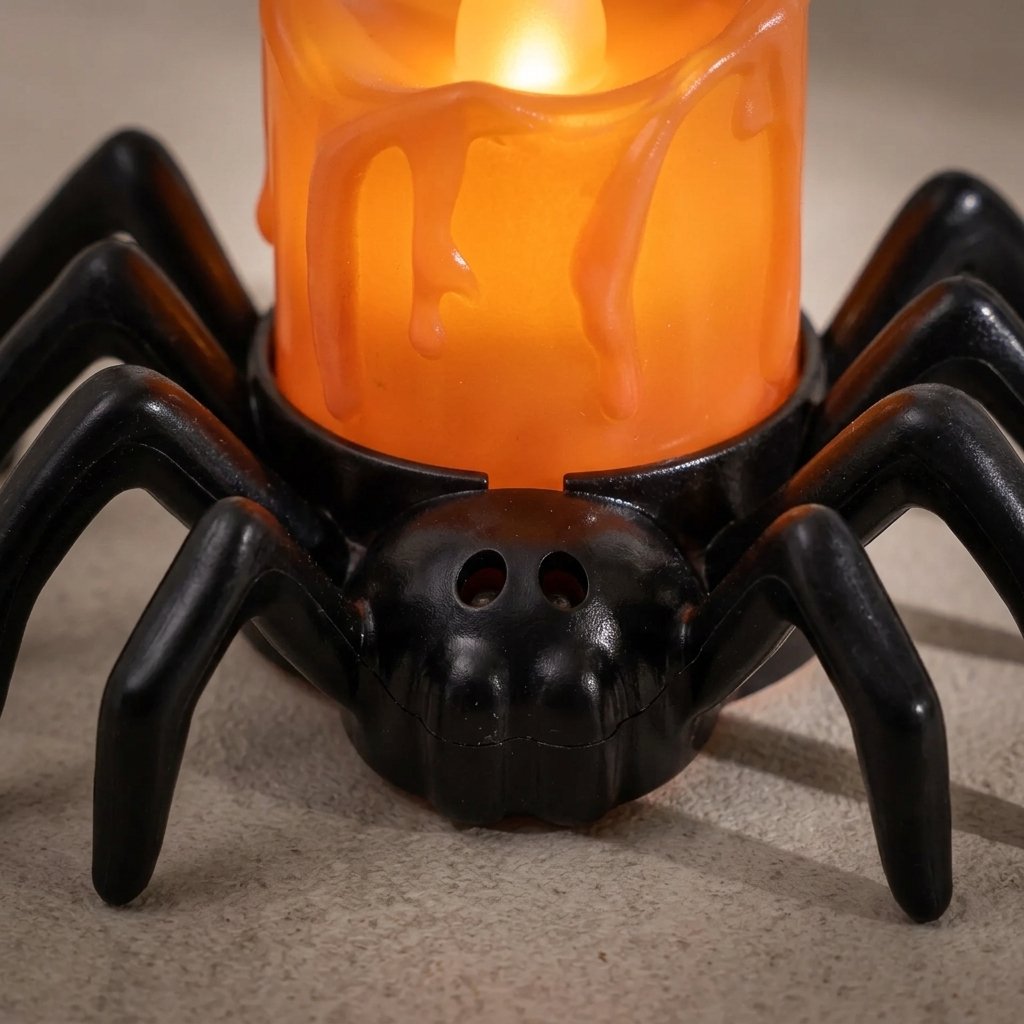 Halloween Spider LED Candle with Flickering Flameless Glow