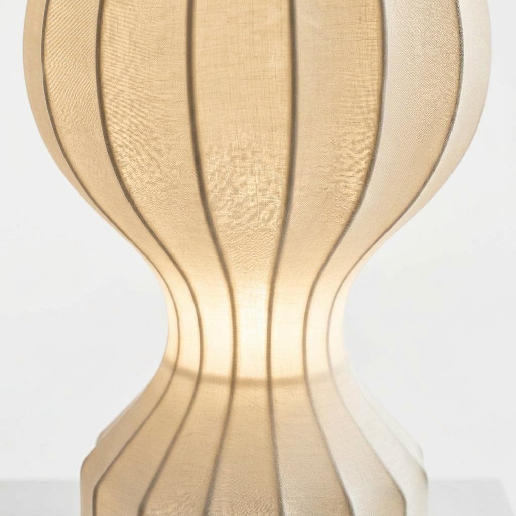 Handcrafted Silk Cocoon Table Lamp with Iron Base – Wabi-Sabi Style