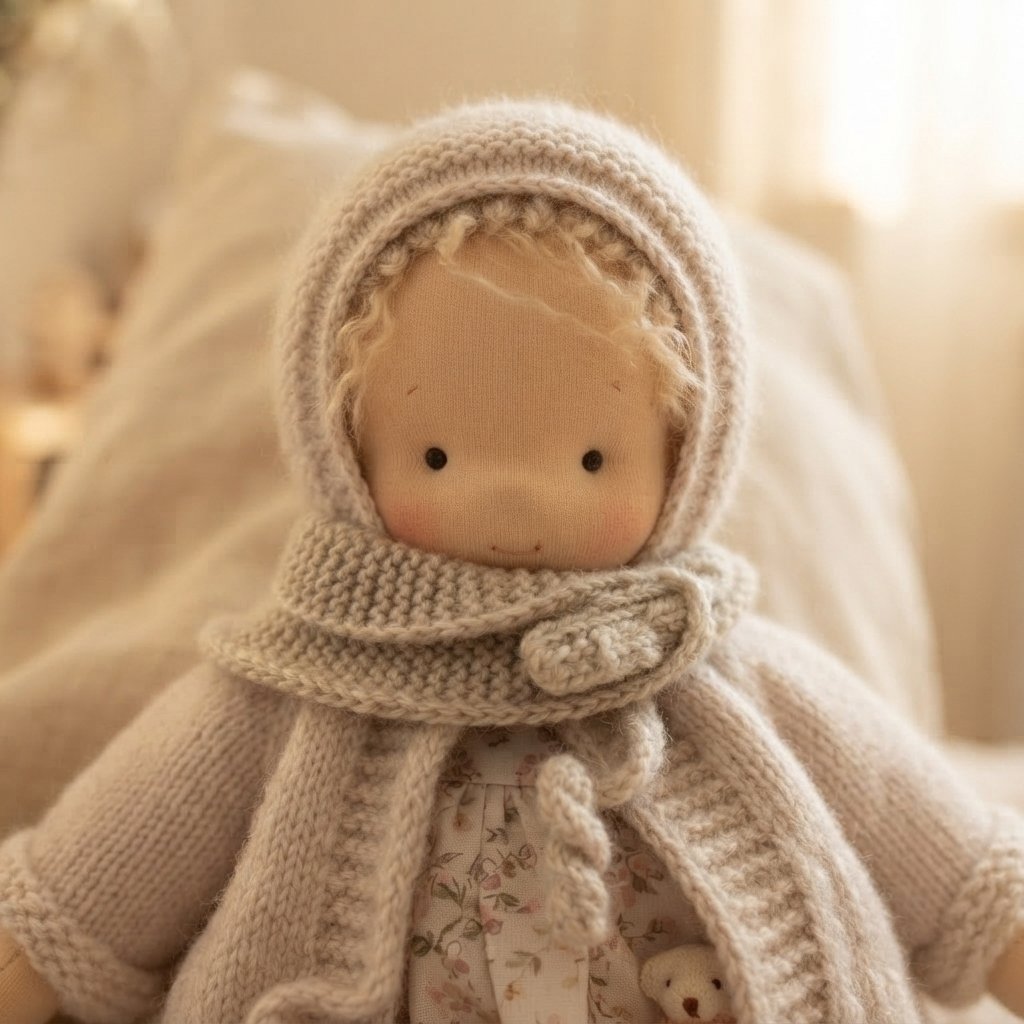 Handmade Cloth Doll & Stuffed Animal Gift Set