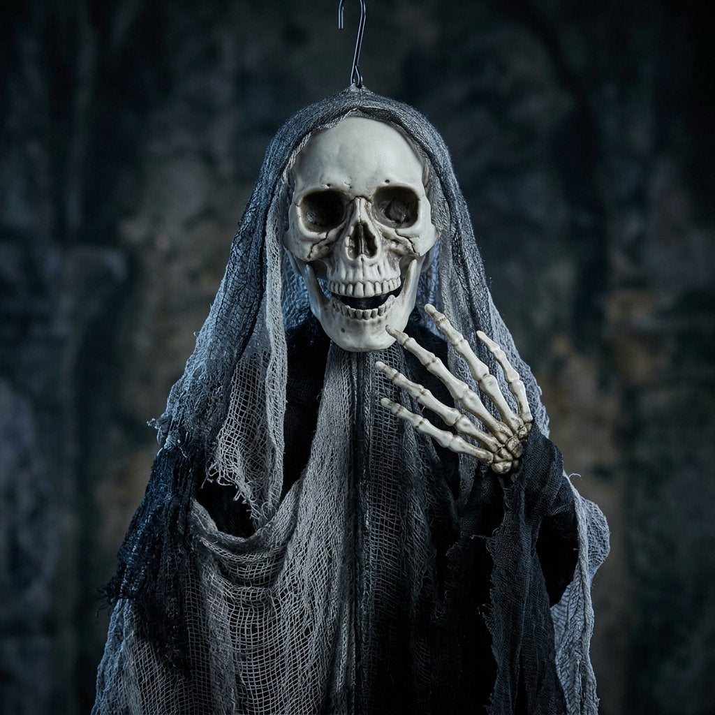 Hanging Halloween Ghost & Grim Reaper Decorations, 3-Pack