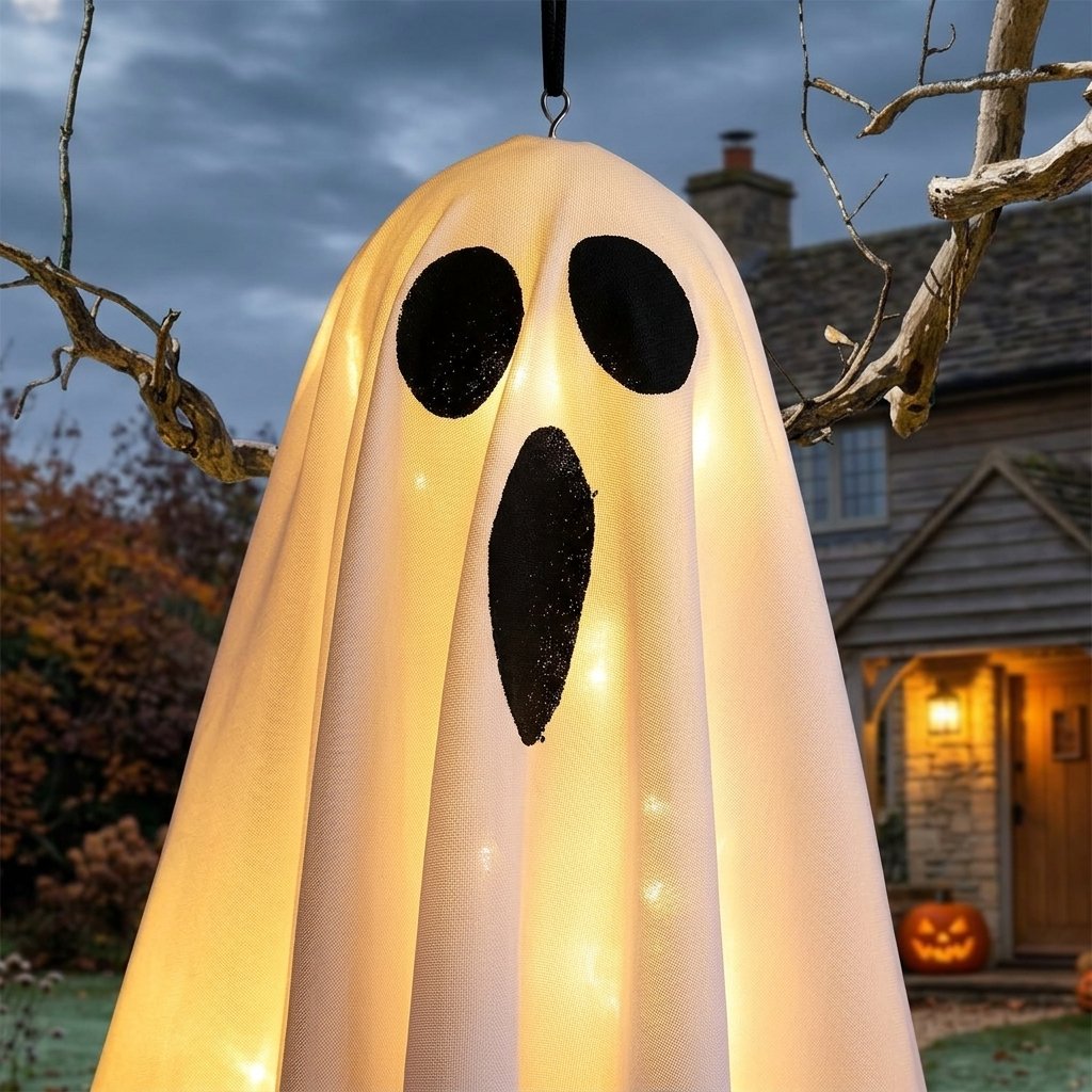 Hanging LED Ghost Halloween Decorations, Set of 3