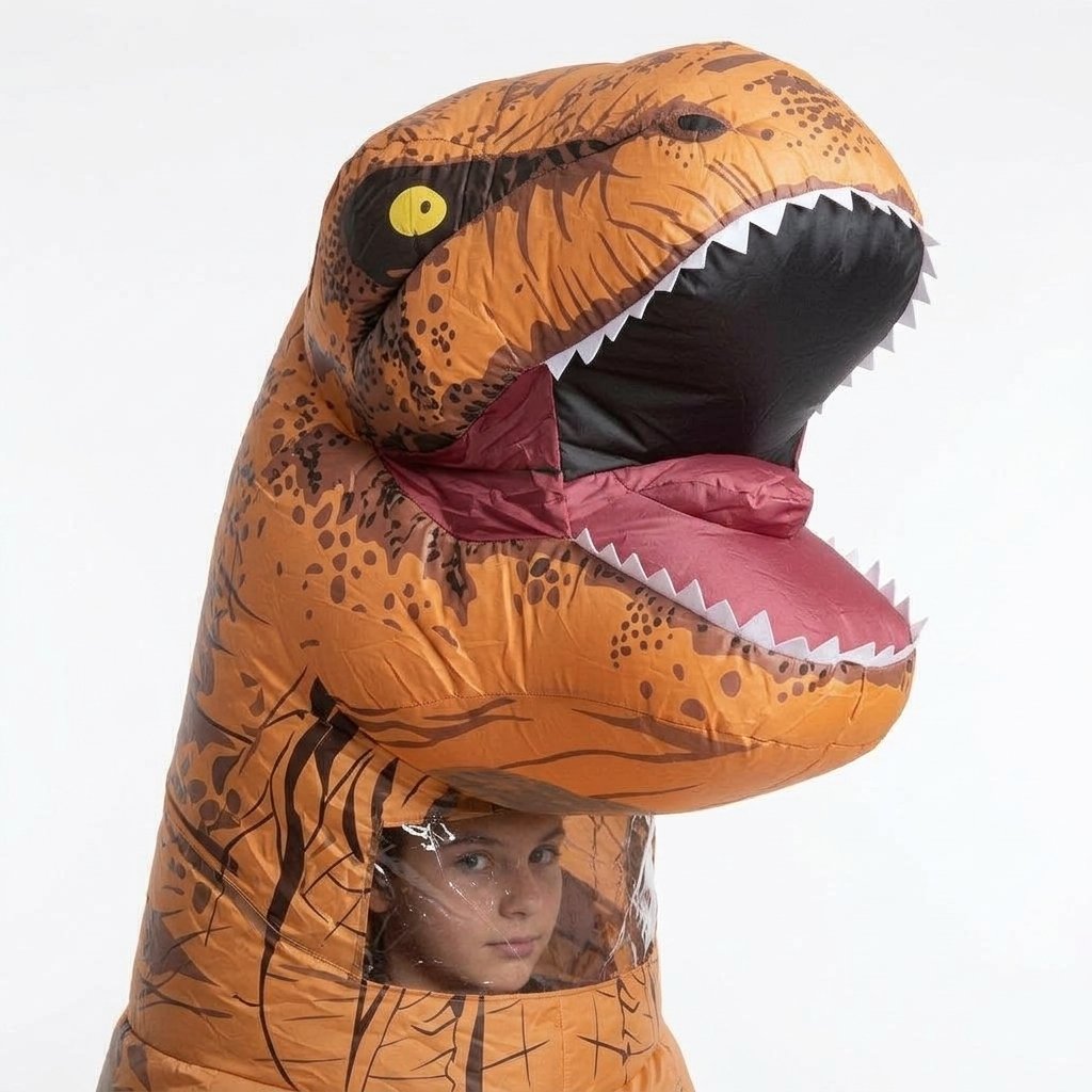 Inflatable T-Rex Dinosaur Costume with Built-In Fan for Adults
