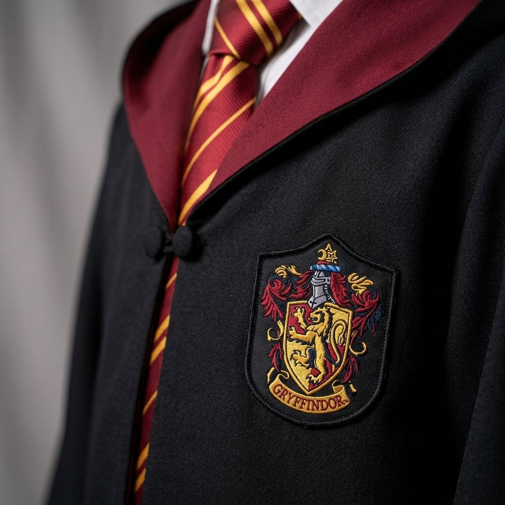 Kids & Adult Wizard Robe with Embroidered Crest and Hood
